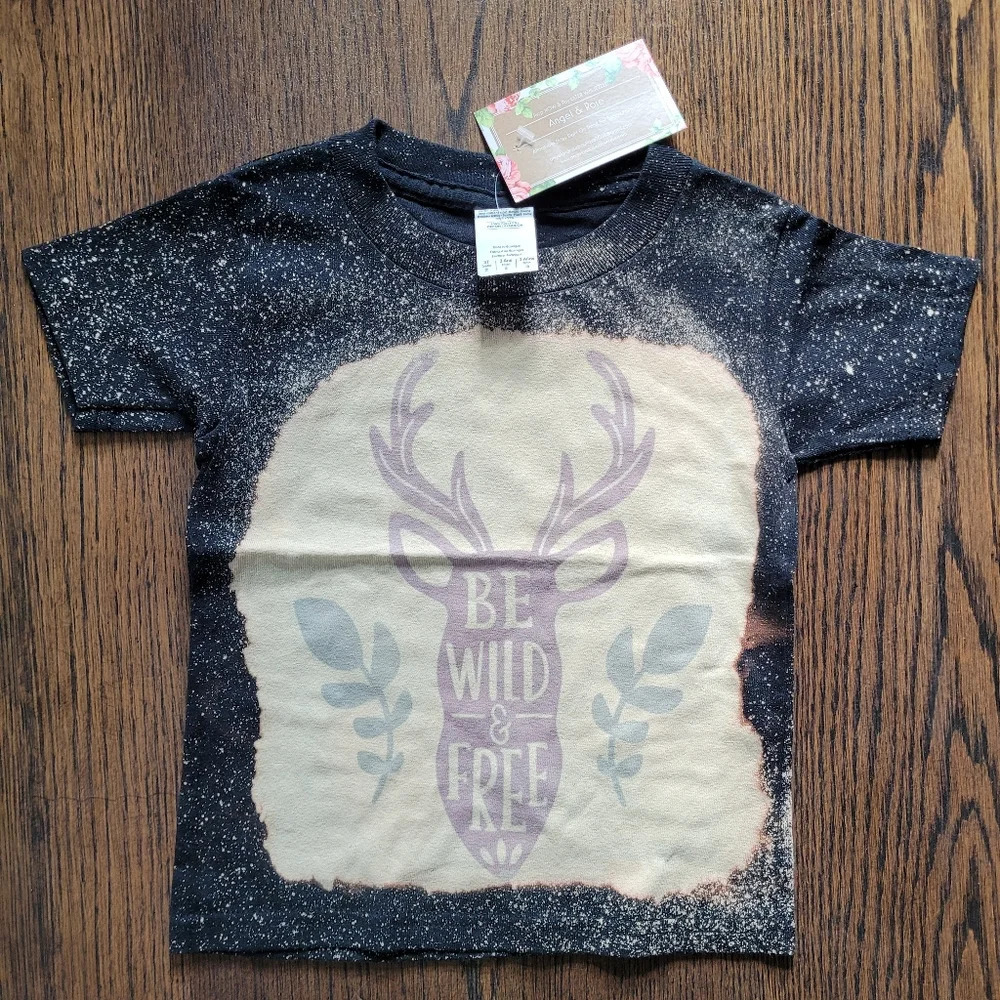 Wild and Free Reverse Tie Dye Short Sleeve Graphic T-shirt Size 3T NEW with Tags